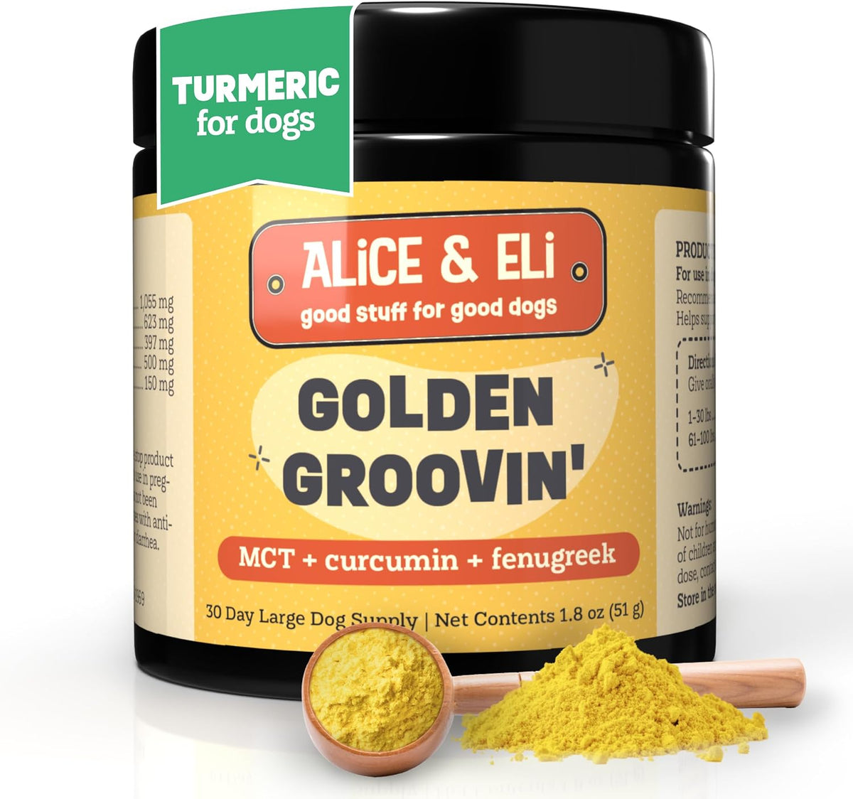 Alice & Eli Golden Groovin' Turmeric for – Carbon-14 Tested Curcumin: Many turmeric products contain adulterants – Image 1