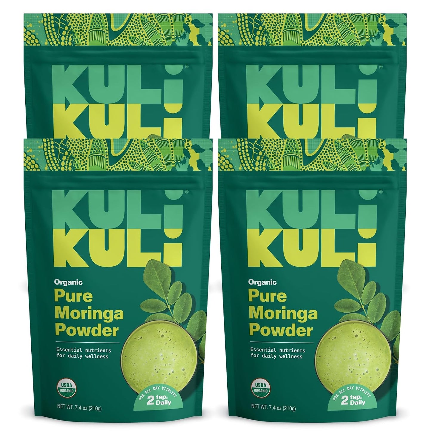 Kuli Kuli Moringa Oleifera Organic Leaf Powder – 100% Pure, Certified Organic & Non-GM, 4 Pack - görsel 1