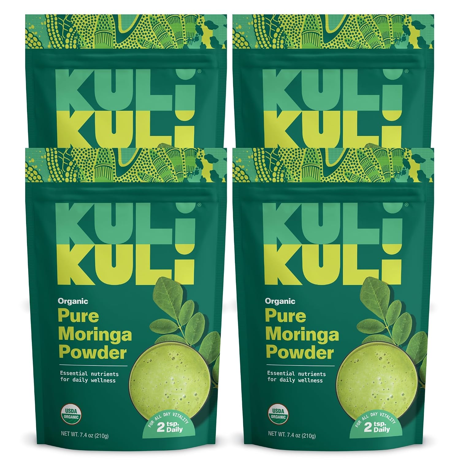 Kuli Kuli Moringa Oleifera Organic Leaf Powder – 100% Pure, Certified Organic & Non-GM, 4 Pack - görsel 1