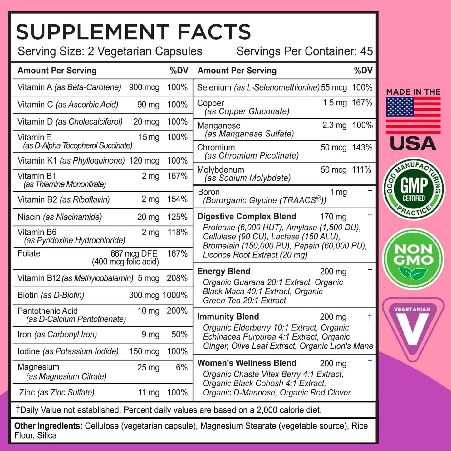FarmHaven Multivitamin for Women | 22 Essential Nutrients with Whole Foods & Enzymes | Daily Women's Vitamins - 90 Capsules - görsel 4