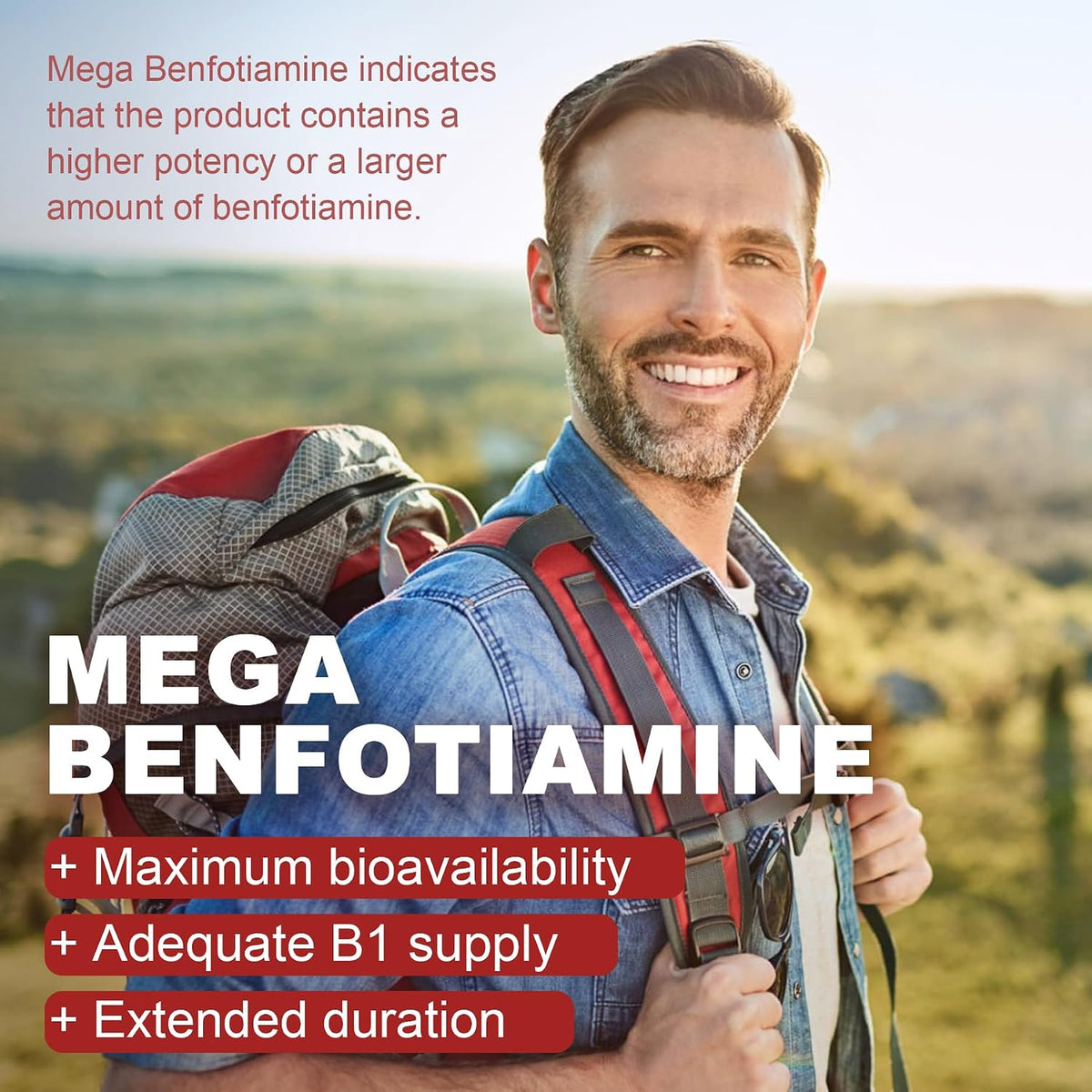 Vitamin B1 (Benfotiamine) Gummies 500mg – B Complex with B6, B12, Magnesium – Vegan, Sugar-free, 60 Count – Image 4