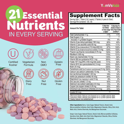 YUM-V'S Kids Multivitamin with Iron – Chewable Kids Multivitamin – Vitamins and Iron Supplement – Toddler Vitamins for Ages – Image 3
