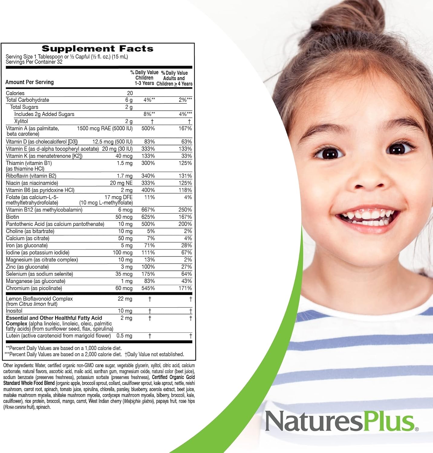 NaturesPlus Animal Parade Gold Children's Liquid Multivitamin – Natural Tropical Berry Flavour – 473 mL - görsel 5