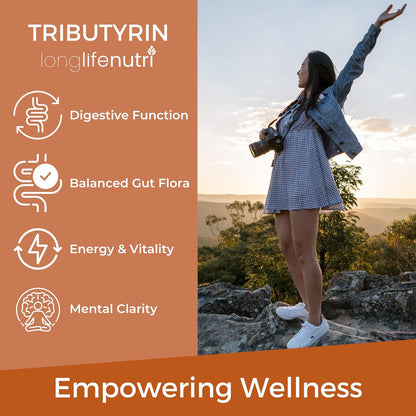 BioGutyrin – Tributyrin 500mg, Postbiotic Supplement for Gut Function & Nutrient Absorption, 120 Vegetarian Capsules – Image 4