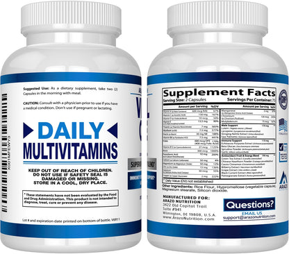 Arazo Nutrition Vital One Multivitamin for Men – Daily Wholefood Supplement (150 Vegan Capsules)