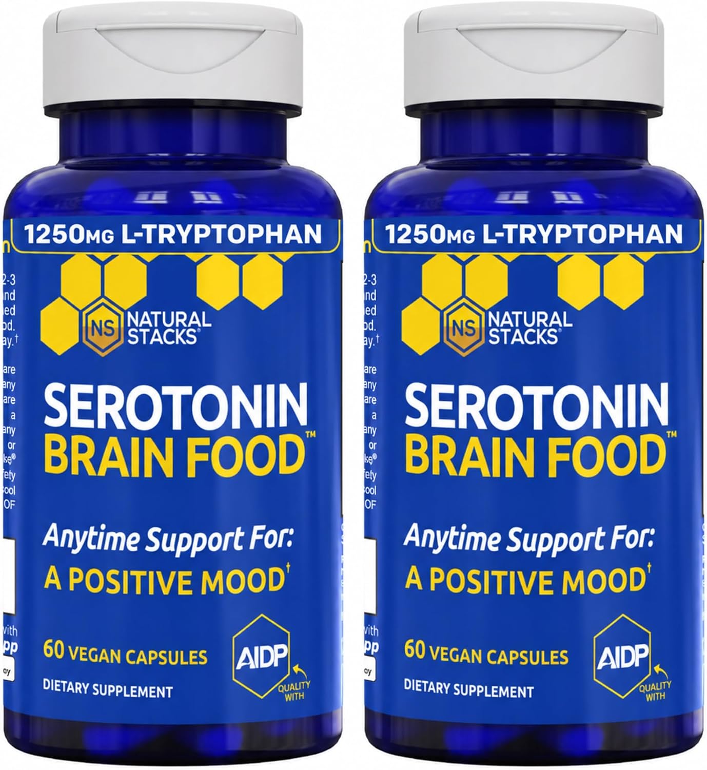 Serotonin Brain Food - 1250mg L-Tryptophan & 400mg Rhodiola Rosea Supplement - Mood Support with Magnesium Glycinate & Zinc - 60 Capsules - görsel 9