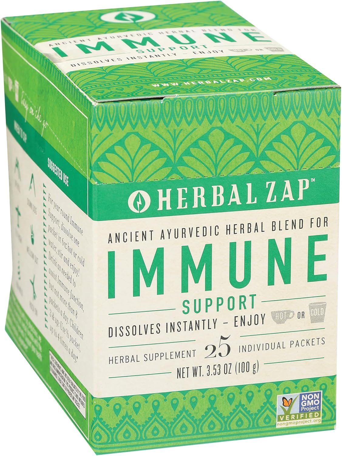 Herbal Zap! Immune Support Supplement Powder – Ayurvedic Herbal Blend, 25 Packets (4g each) - görsel 1