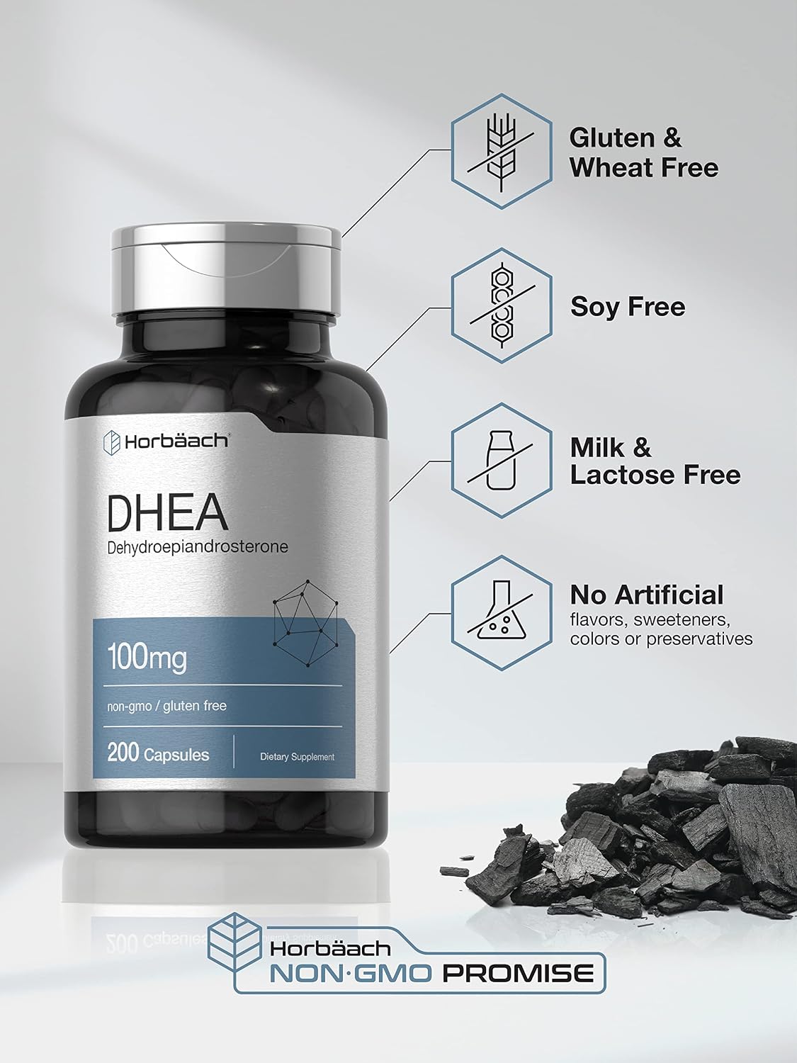 Horbäach DHEA 100mg | 200 Capsules | Supplement for Men and Women - görsel 4