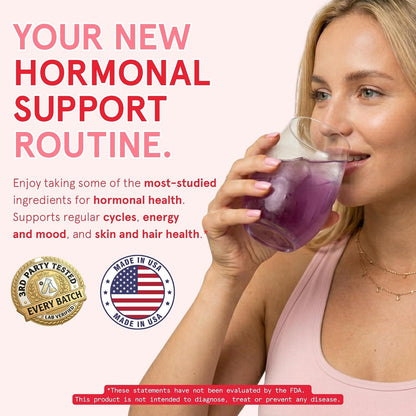 Peach Perfect Inositol Powder Multivitamin, Strawberry Acai Flavour – 4g Myo & D-Chiro Inositol, DIM, Zinc, Magnesium – Image 2