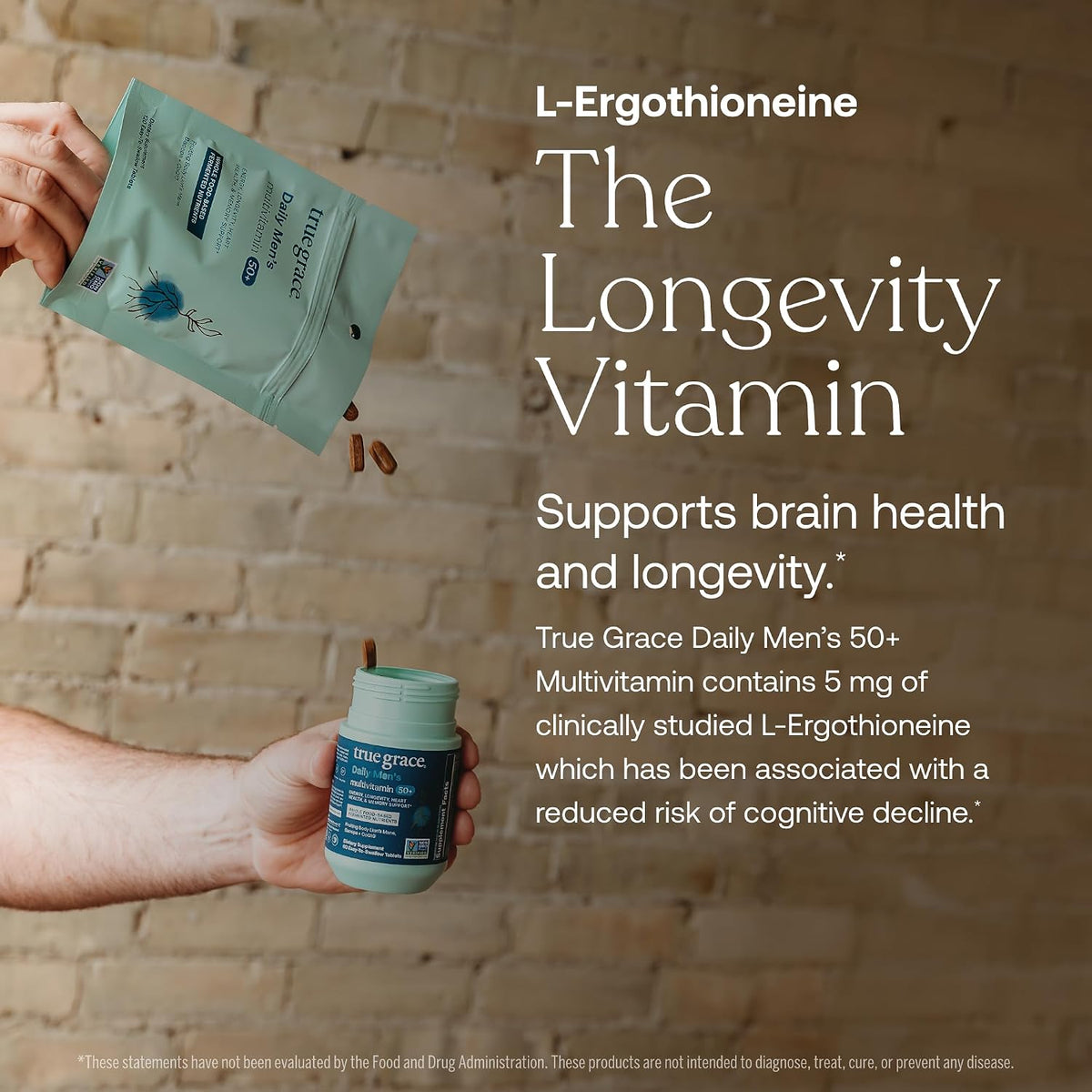True Grace Daily Men's Multivitamin 50+ - 60 – Coenzyme B Vitamins (B6, B12, Folate) – Active forms like – Image 4