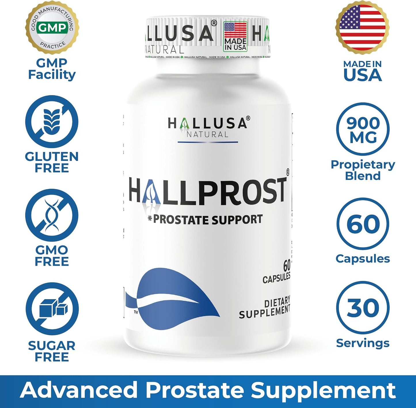 Hallusa Natural HALLPROST - Prostate Support Capsules, 60 Pack - görsel 8