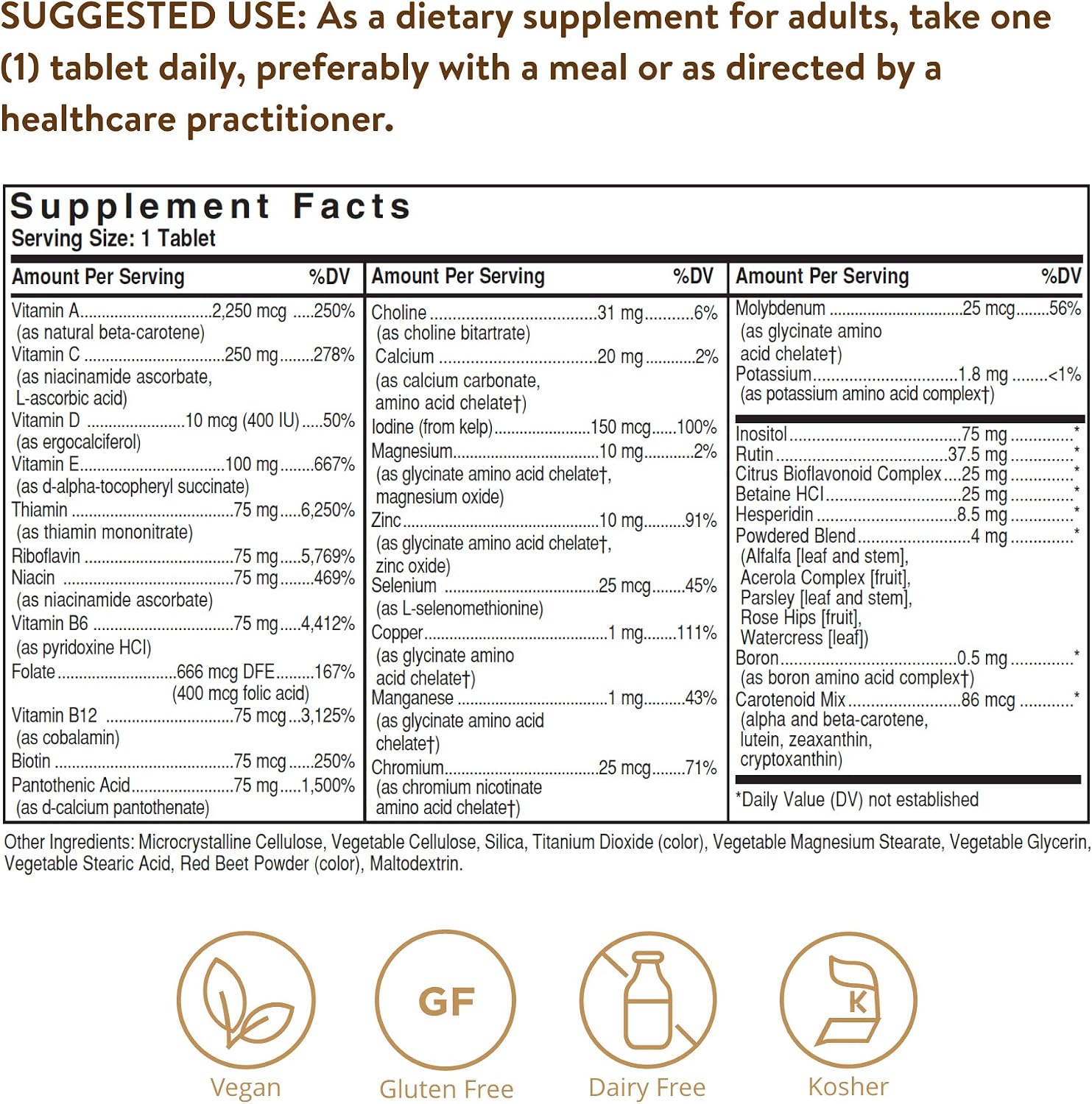 Solgar Iron-Free Formula VM-75, 90 Tablets - Multivitamin with Chelated Minerals - görsel 2