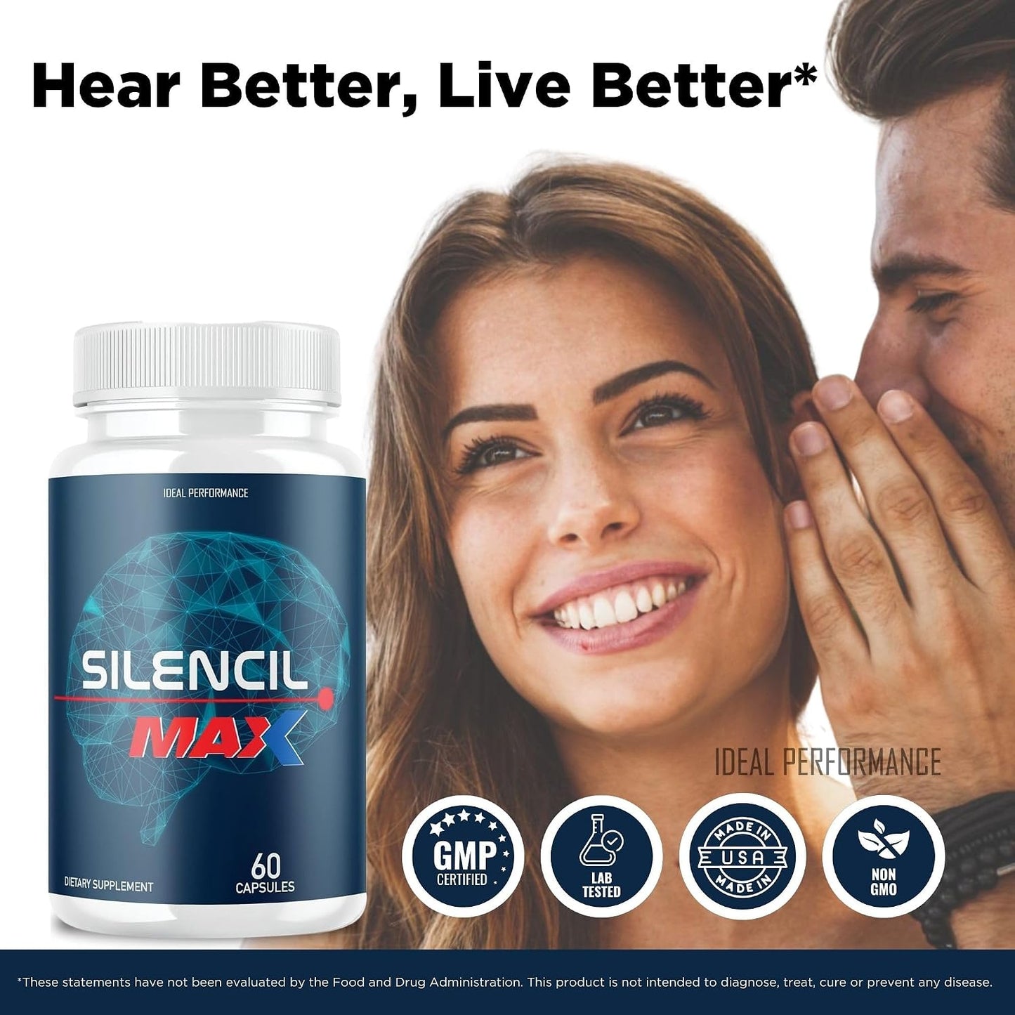 IDEAL PERFORMANCE (2 Pack) Silencil Tinnitus Max Supplement Pills Silencio Silencile (120 Capsules) - görsel 4
