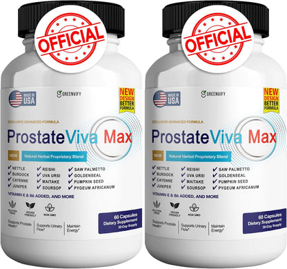 GREENVIFY ProstateViva Max - Maximum Strength Prostate Support (300 Capsules)