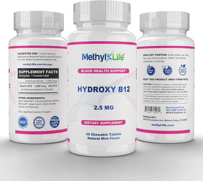 Methyl-Life Hydroxy B12 Sublingual Tablets – – Supports energy production and cellular health – Image 2