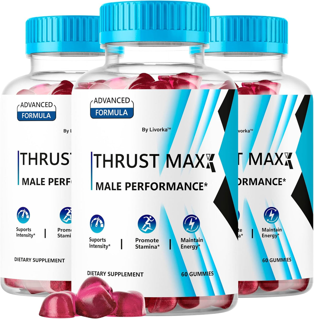 Thrust Maxx Gummies for Men – Performance and Energy Support (3 Pack, 180 Gummies) – Image 1