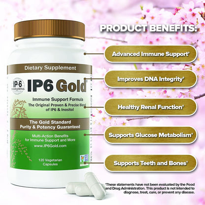 IP6 Gold Devicare Immune Support Formula with Inositol – 120 Vegetarian Capsules