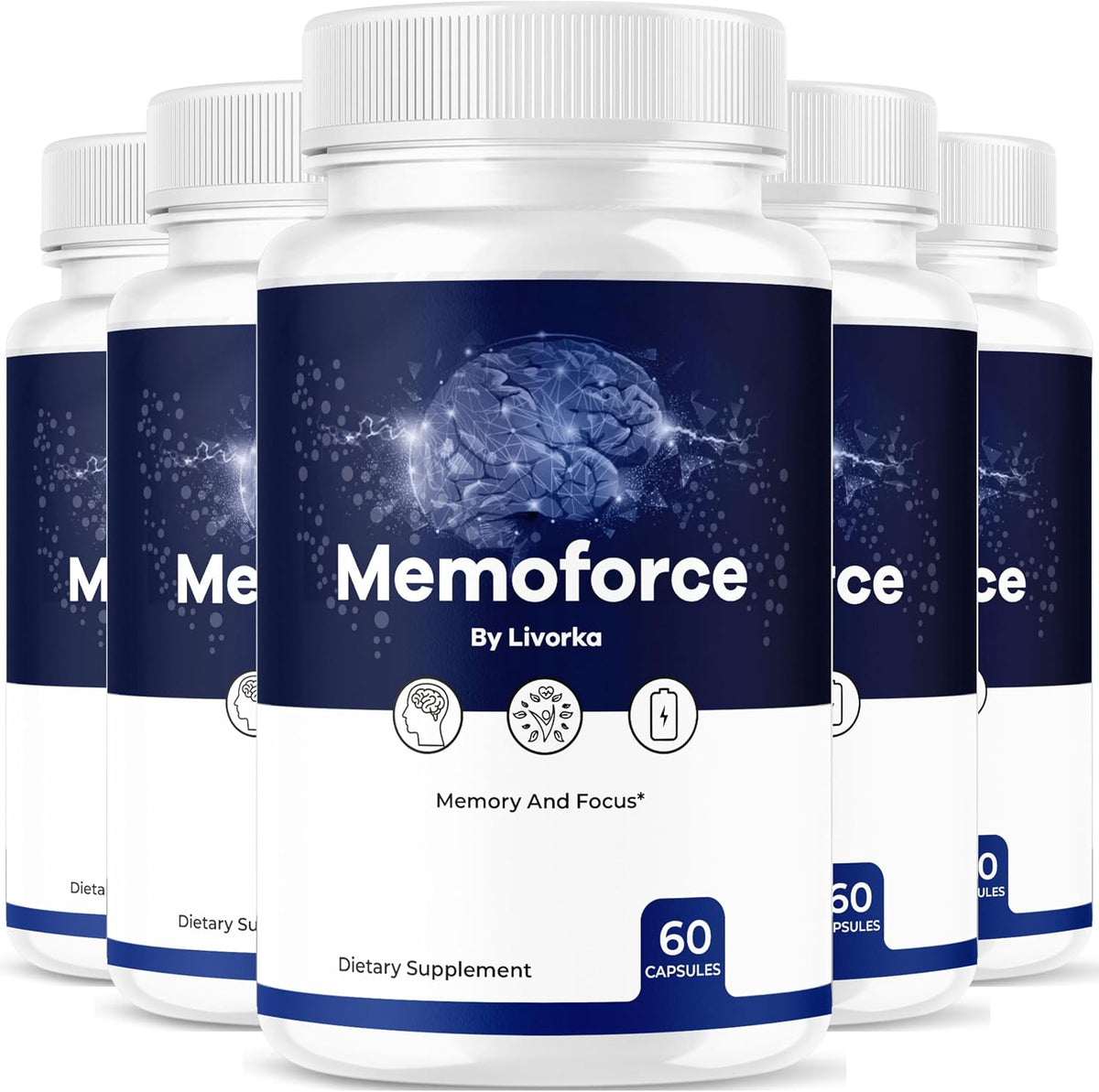 (5 Pack) Memoforce Brain Supplement - – Memory Support: May help with both short-term and long-term memory – Image 1