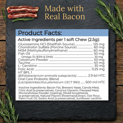 Prestige Breed Multivitamins for Pomeranians – 90 Bacon-Flavoured Chews