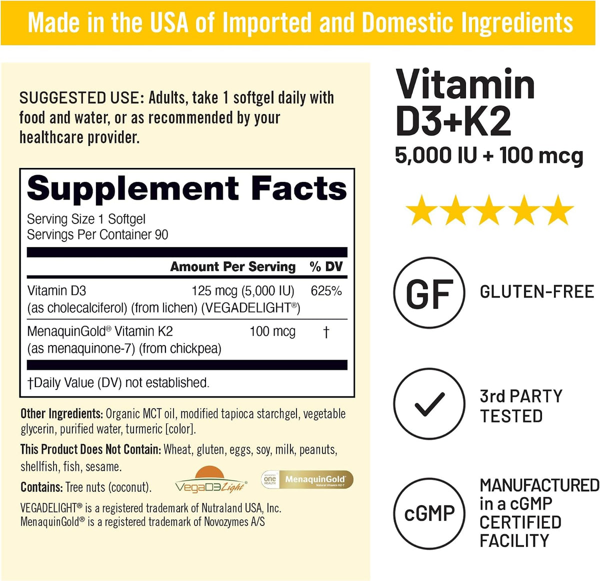 NatureWise Vegan Vitamin D3 + K2 with – Organic MCT Oil: Fat-soluble vitamins need fat for absorption. Organic – Image 6