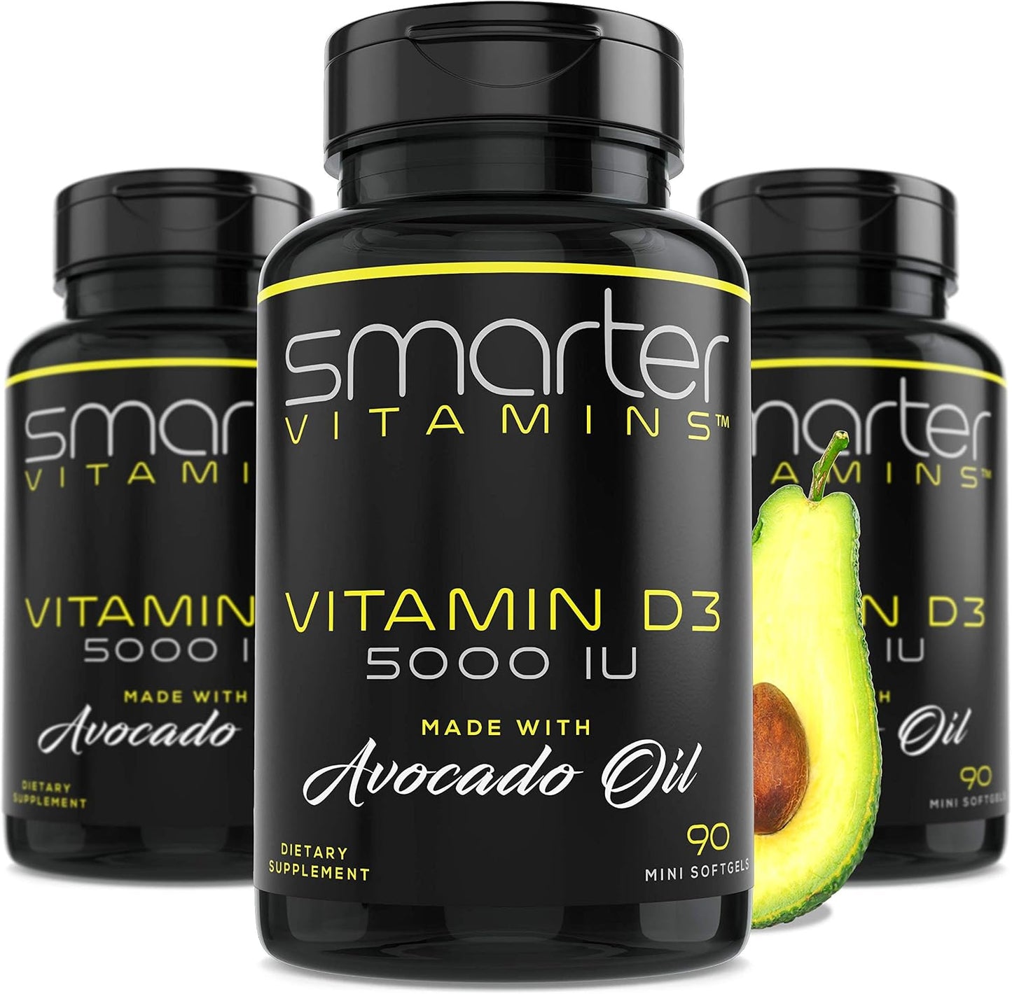Smarter Vitamin D3 5000 IU in Avocado Oil, 125mcg, 270 Mini Softgels (3 Pack) - görsel 1