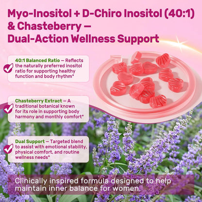 LILICARE Inositol Gummies for Women's - – Vitamin D3: Supports bone health, immune function, and mood regulation. – Image 4