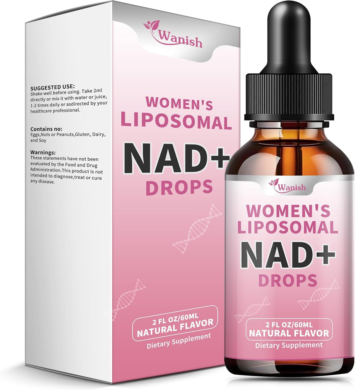 Wanish Liposomal NAD Liquid Supplement – – Support cellular energy: NAD+ is crucial for turning nutrients into – Image 1