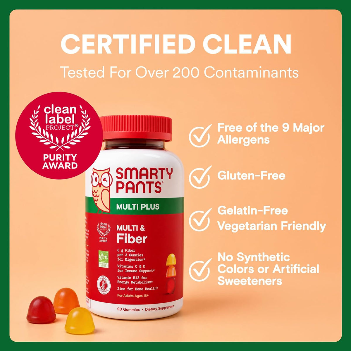 SmartyPants Plus Multi & Fibre Multivitamin – Prebiotic Inulin Fibre: Feeds beneficial gut bacteria and promotes – Image 10