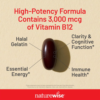 NatureWise Vitamin B12 3000 mcg High – Digestive conditions : Crohn’s disease, coeliac disease, and atrophic – Image 3