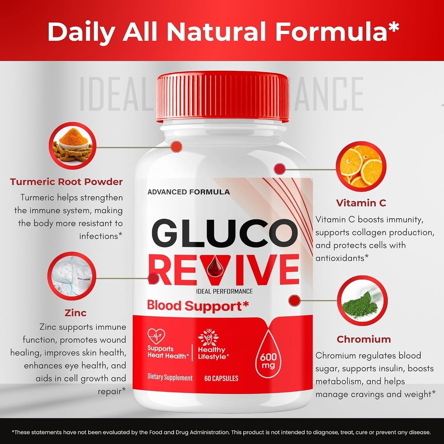 Gluco Revive Supplement Capsules - Maximum Strength All Natural Formula (3 Pack) - görsel 7