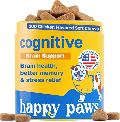 Happy Paws Cognitive Taurine Supplement for – Supports cognitive function: Taurine and spirulina may help maintain – Image 1