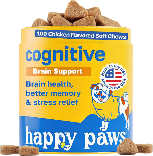 Happy Paws Cognitive Taurine Supplement for – Supports cognitive function: Taurine and spirulina may help maintain – Image 1