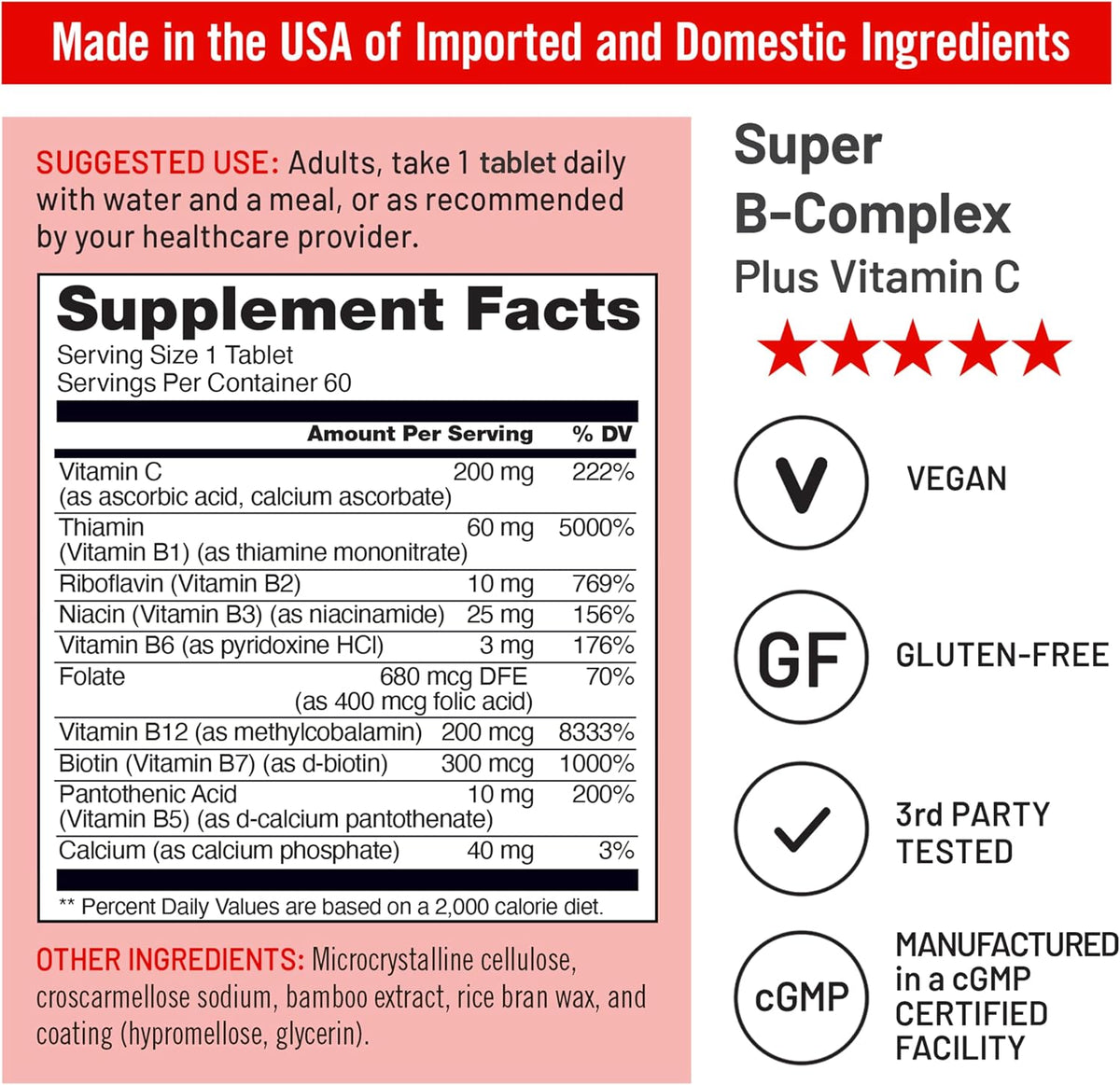 NatureWise Super Vitamin B Complex - with – Vitamin B6 (Pyridoxine) – Involved in protein metabolism and – Image 4