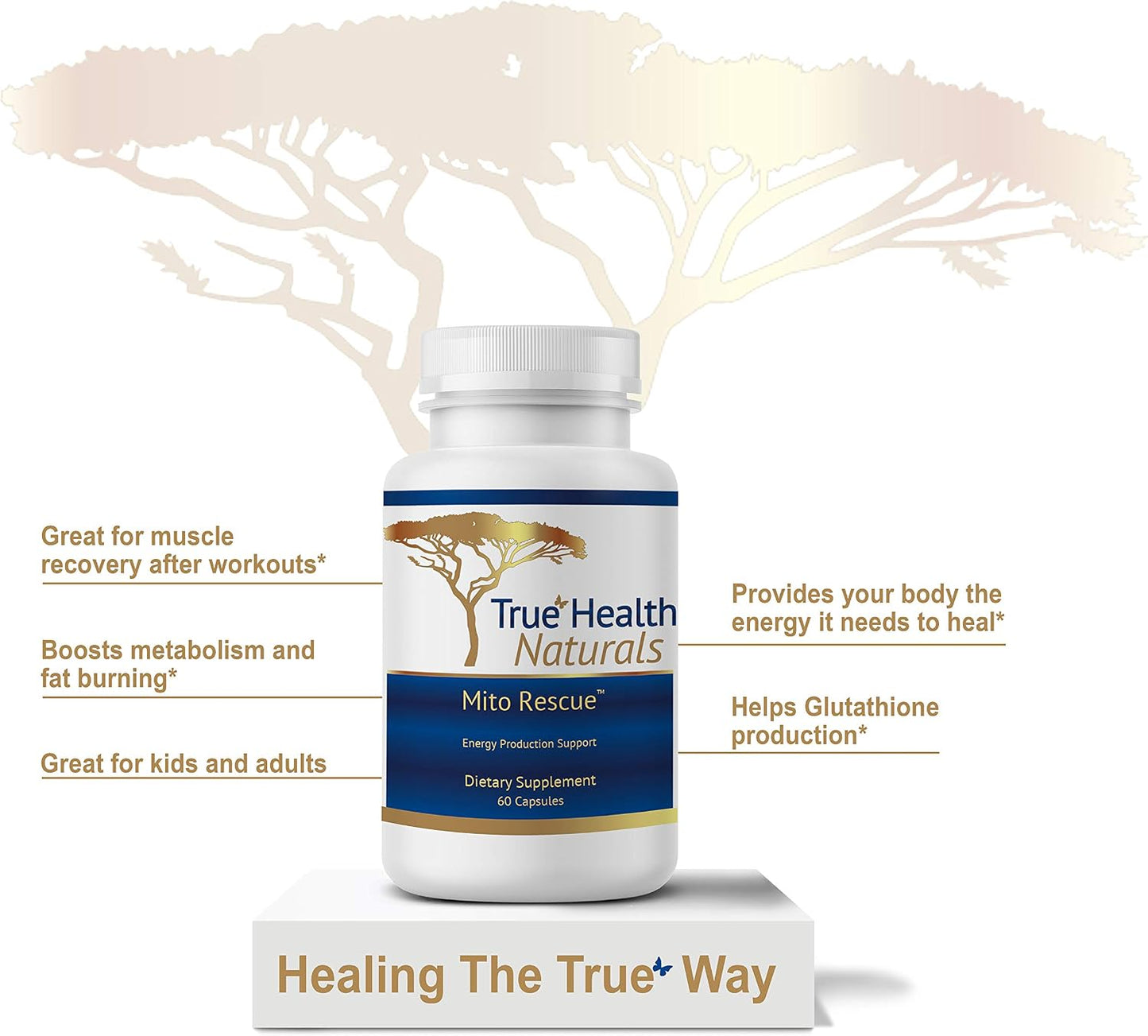 True Healing Naturals Mito Rescue - Mitochondrial Support Supplement, 60 Vegetarian Capsules - görsel 5
