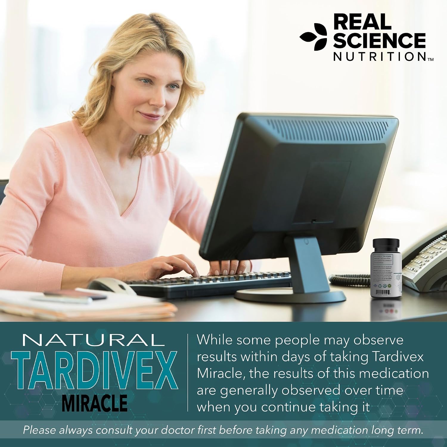 Real Science Tardivex All Natural Nerve Support Supplement for Neurological Balance - Includes Vinitrox, GABA & Essential Vitamins for Controlled Movement & Coordination - Made in USA, 60 Caps - görsel 7