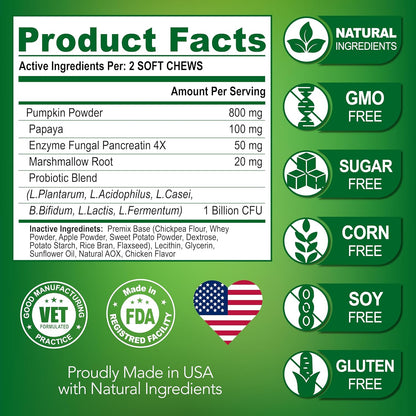 (2 Pack) Probiotics for Dogs - Dog Probiotics and Digestive Enzymes for Gut Health, Itchy Skin, Allergies, Immunity, Yeast Balance - Prebiotics - Reduce Diarrhoea, Wind - 240 Probiotic Chews for Dogs