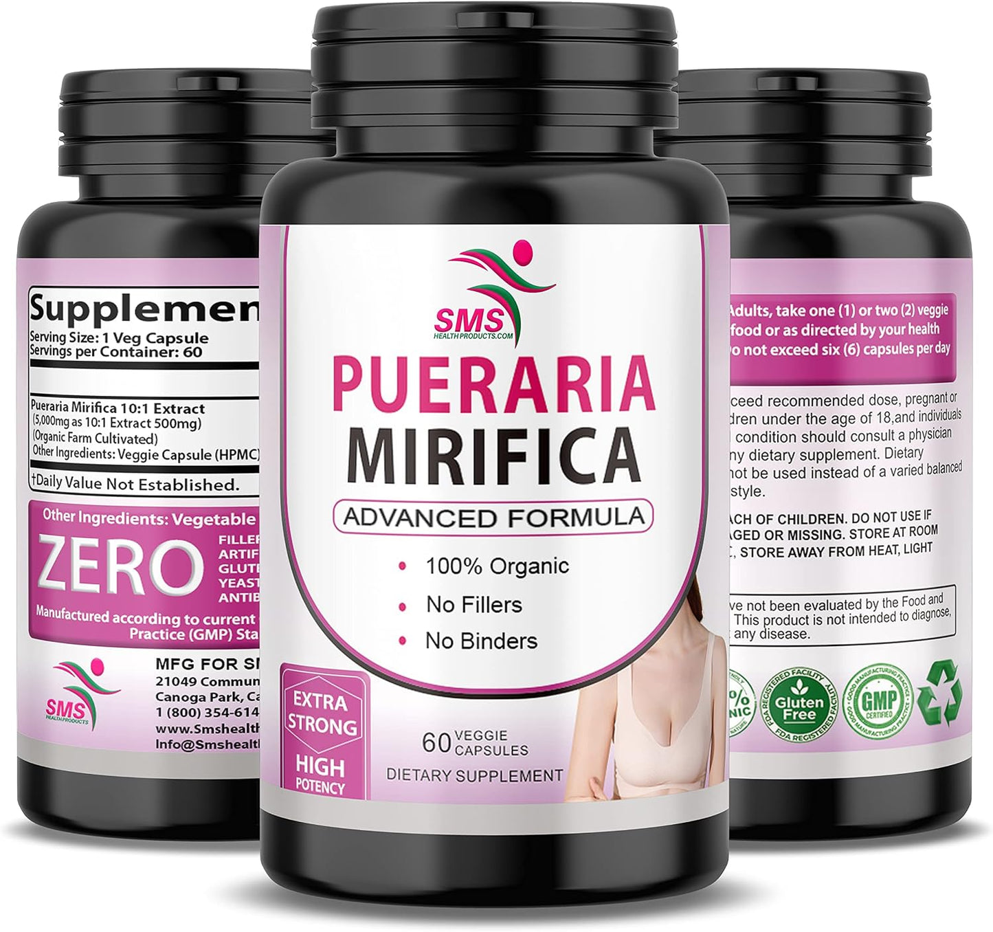 Pueraria Mirifica (Kwao Krua Kao) Supplement Capsules – Pure Root 10:1 Concentrated Extract, Premium Organic, 60 Vegan Capsules - görsel 9