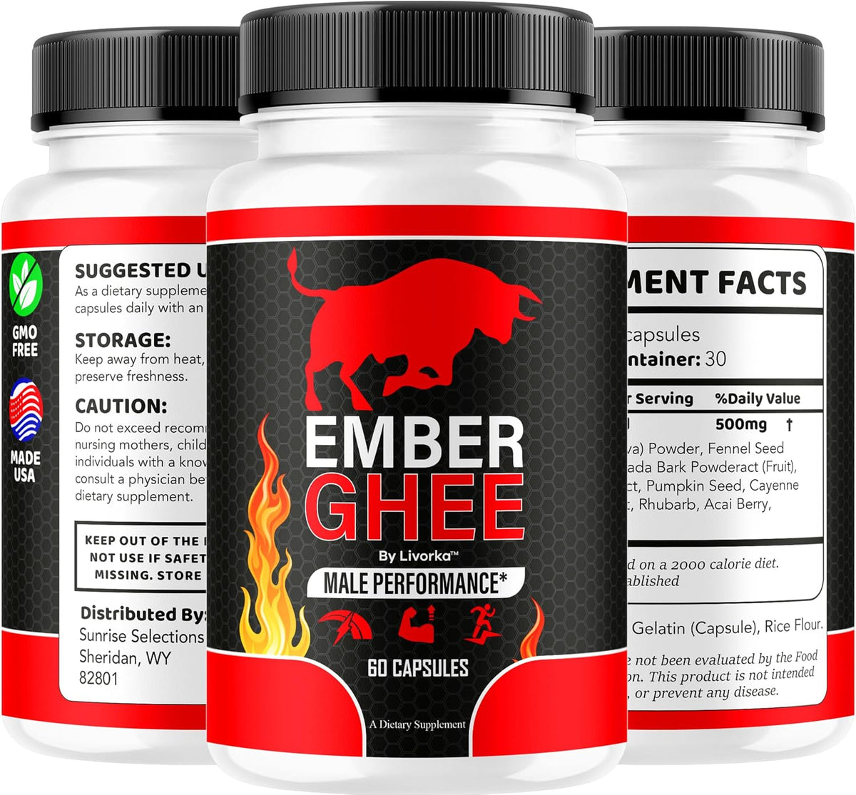 Ember Ghee Pills for Men – Premium All-Natural Multivitamin Supplement (300 Capsules) – Image 8