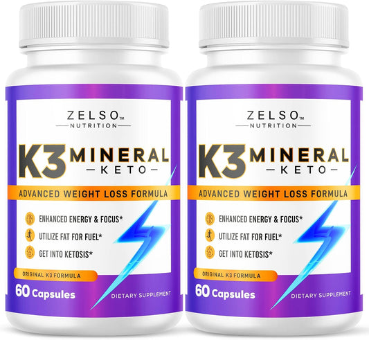 ZELSO K3 Mineral Weight Loss Pills (2 Pack) – Supports Weight Management: Provides metabolic support that may help – Image 1