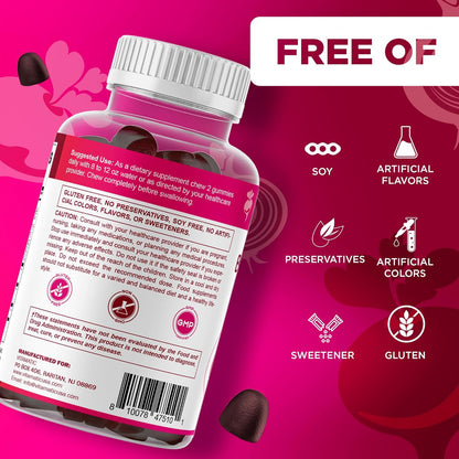 Vitamatic Beet Root Gummies with B6, B12, Grape Seed, Pomegranate & Niacin – Plant-Based Extract – Vegan, Non-GM – 120 Count – Image 5
