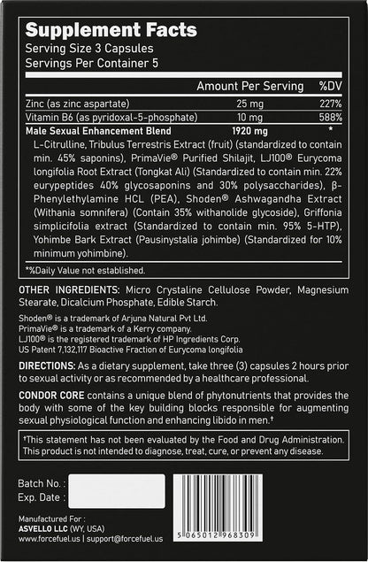 Condor Core – Male Enhancement Capsules – – Shoden Ashwagandha – A patented, high-concentration extract of – Image 9