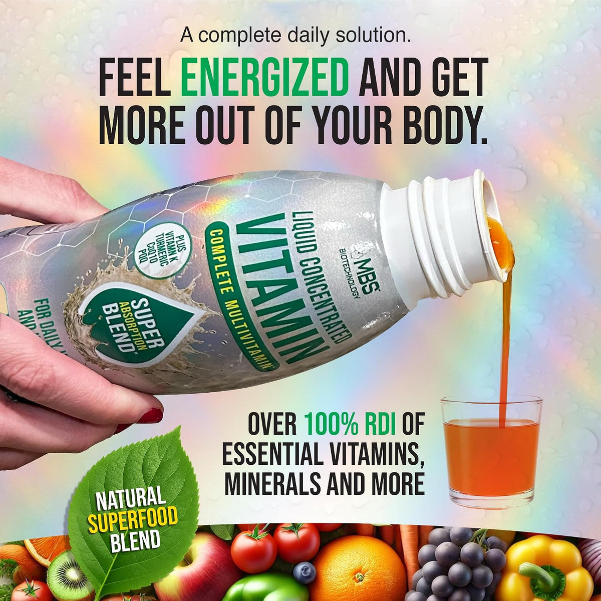 Liquid Multivitamin for Adults – Complete High-Absorption Daily Vitamin with Superfoods, CoQ10, B-Complex, Turmeric & PQQ – – Image 4