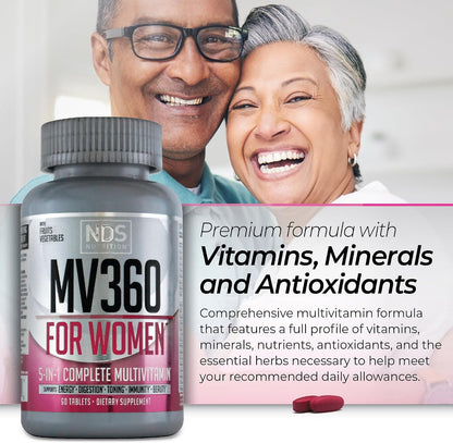 FitLife Brands Women's's Nutrition MV360 - 5-in-1 Complete Multivitamin, 60 Tablets