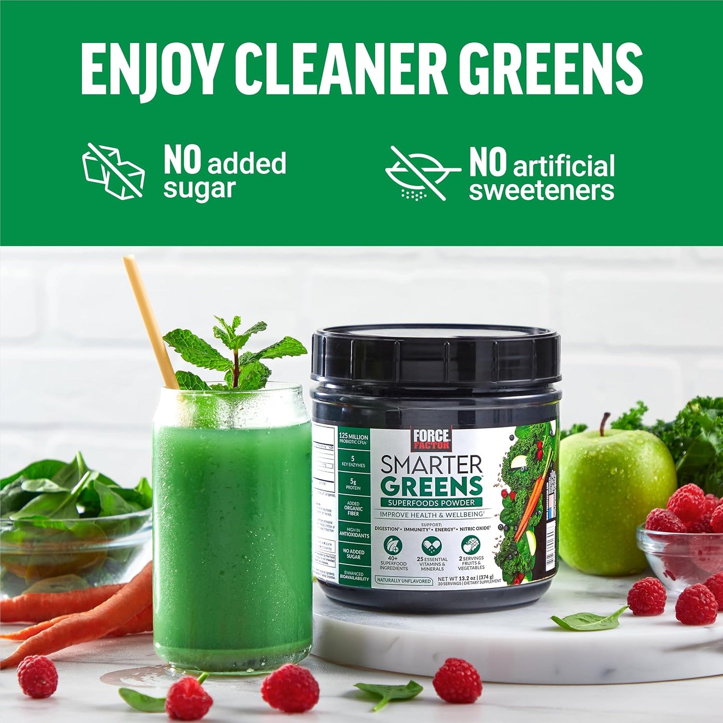 Force Factor Smarter Greens Superfoods Powder, 3-Pack – 90 Servings - görsel 8