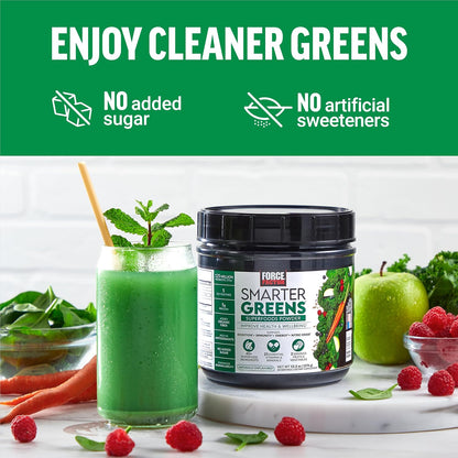 Force Factor Smarter Greens Superfoods Powder, 3-Pack – 90 Servings