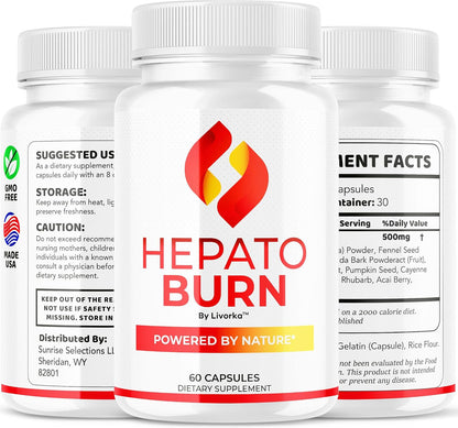 (2 Pack) Hepato Burn Capsules - HepatoBurn Pills Supplement Support, Hepatoburn Advanced Formula - All Natural Vitamin Energy and Wellbeing, Hepato Burn Premium Formula, 120 Capsules for 2 Months