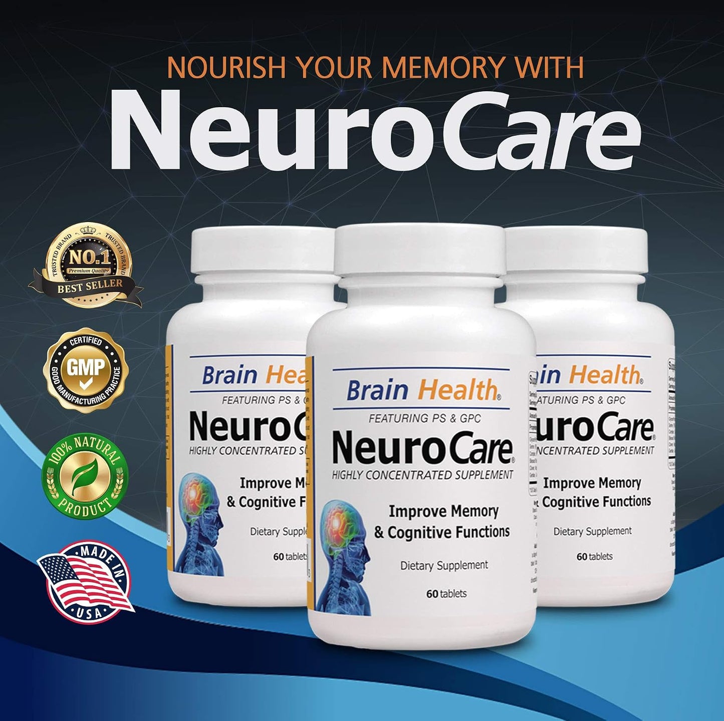Neuro Care Nootropic Brain Health Supplement - 60 Tablets - görsel 2