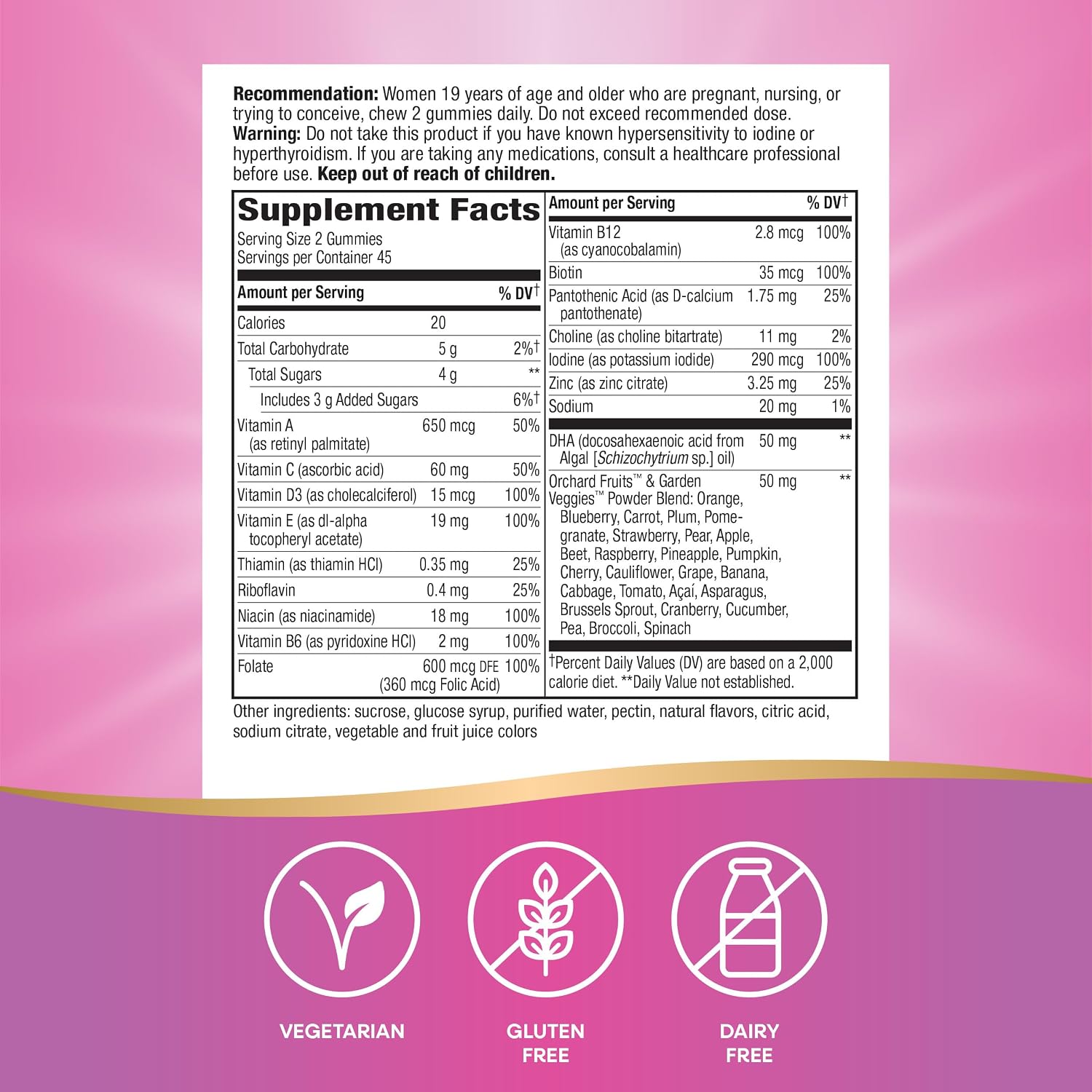 Nature's Way Alive! Gummy Prenatal Vitamins, 90 Count - Plant-Based DHA, Vegetarian, Gluten free - görsel 5