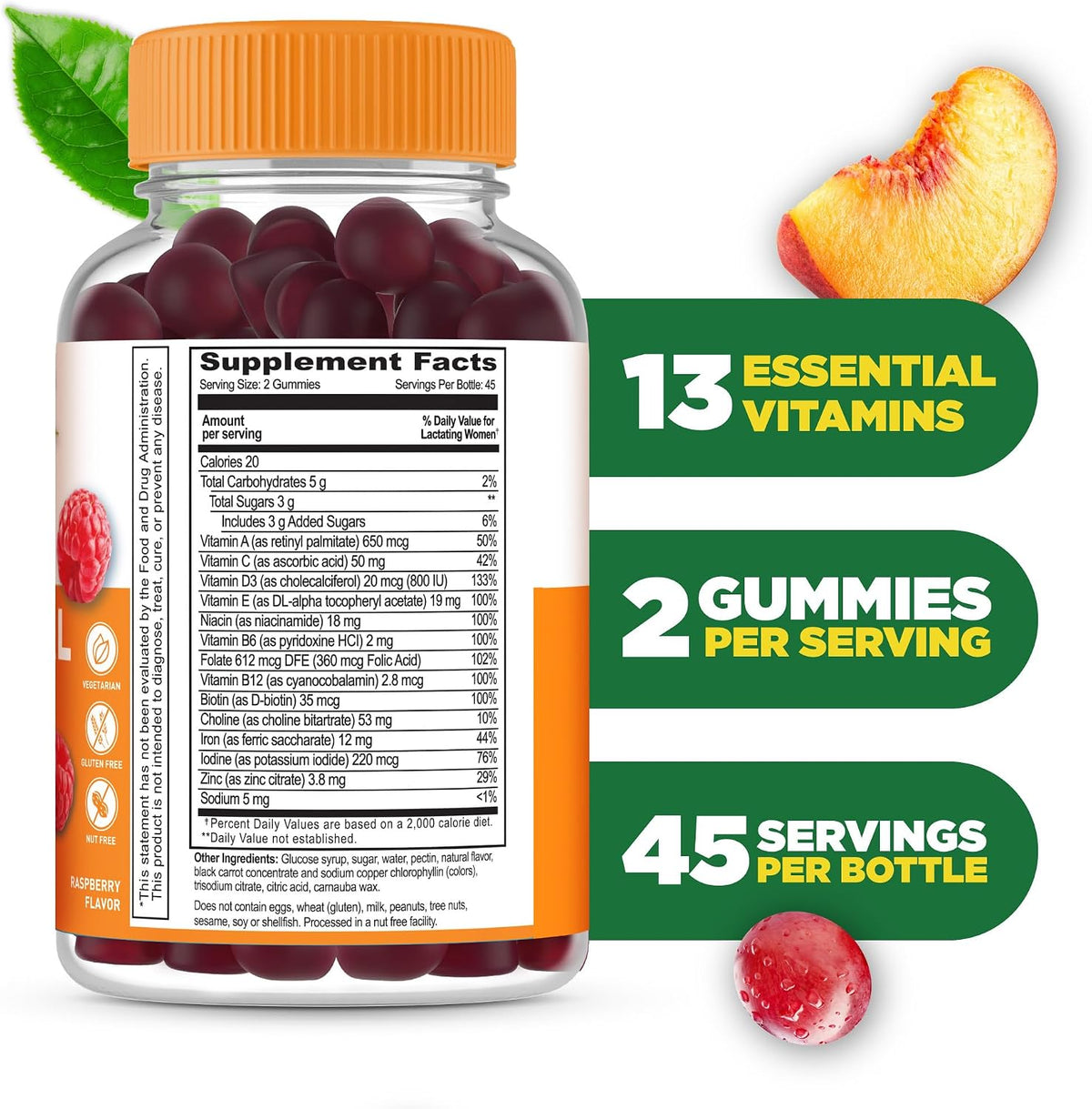 Lifeable Postnatal Multivitamin with Iron, – Choline: Choline contributes to normal homocysteine metabolism and – Image 2