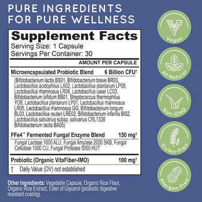 Essential Source TriActive Biotics Daily Care – Probiotic with Prebiotic Blend – 6 Billion CFU – 30 Capsules
